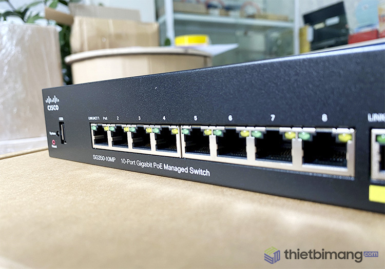 Switch mạng Cisco SG350-10MP-K9-EU chính hãng