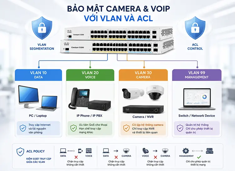 Bảo mật Camera và VoIP với VLAN và ACL