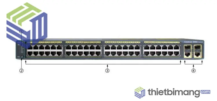 WS-C2960+48TC-L Cisco Catalyst 2960 48 port 10/100Mbps + 2 port T/SFP LAN Base