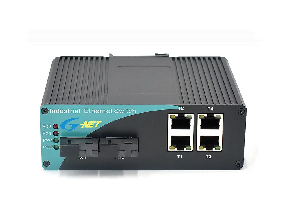 Switch Công Nghiệp 4 Ports 10/100/1000, PoE PSE+2x1000Base-FX SFP