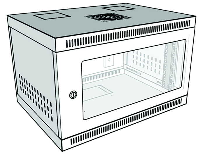Tủ rack 6U sâu 400 cửa Mika màu trắng Tủ rack 6U sâu 400 cửa Mika màu trắng