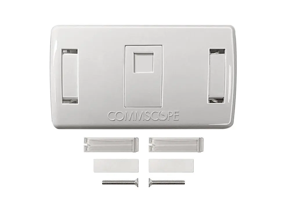 Mặt mạng 1 cổng CommScope 2-1427030-1 màu trắng kiểu chữ nhật lắp đế single gang