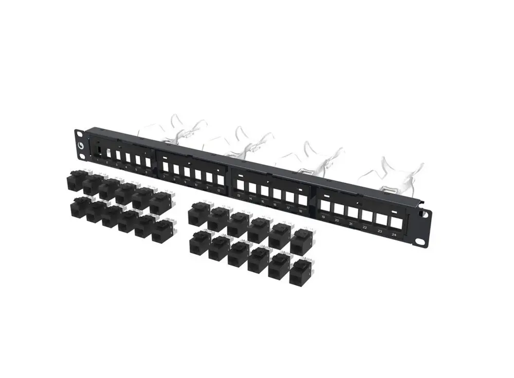 Patch panel Cat6 CommScope liền nhân hỗ trợ PoE 802.3bt và lực giữ hạt 50 N