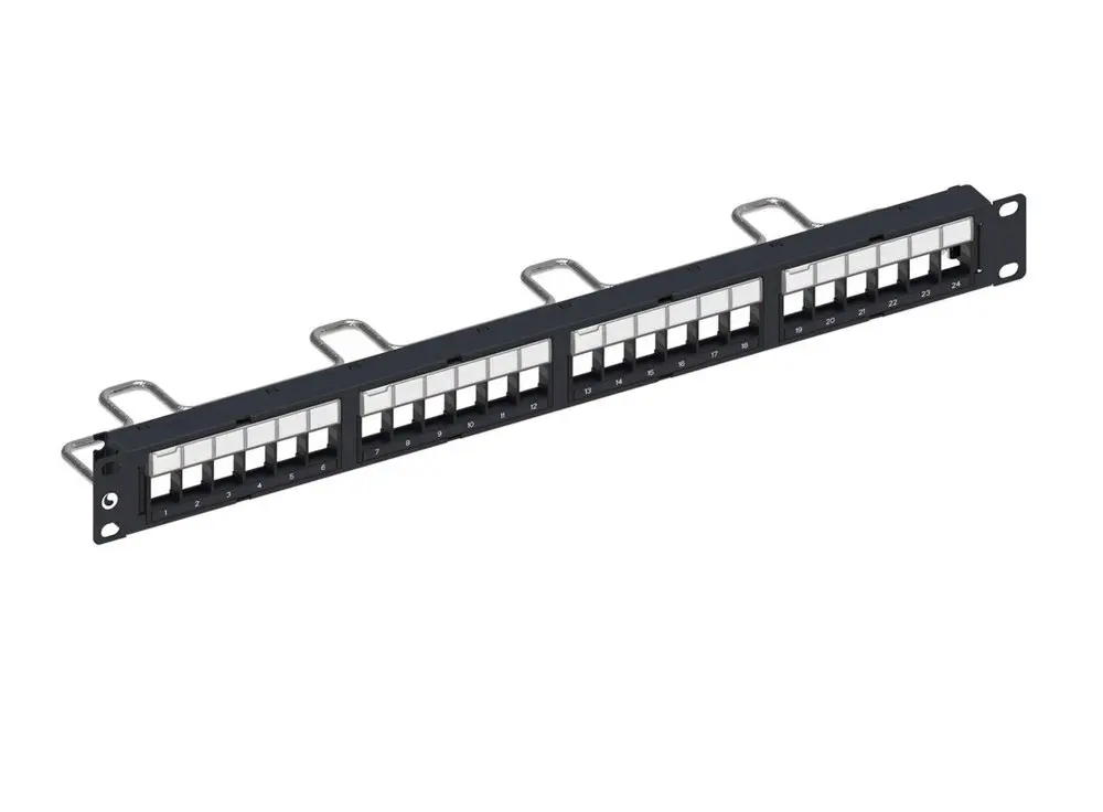 Patch panel Cat6A 24 cổng CommScope SLX chống nhiễu lắp trong tủ phòng máy