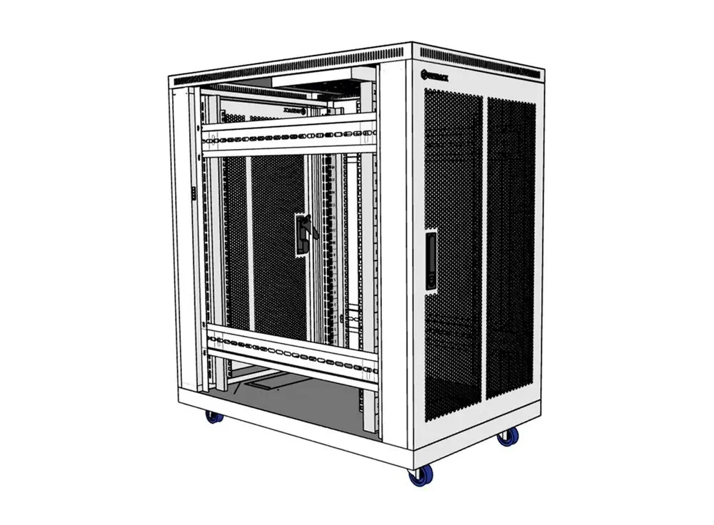 Tủ rack 20U sâu D1000 chứa thiết bị và hệ thống nguồn một chiều