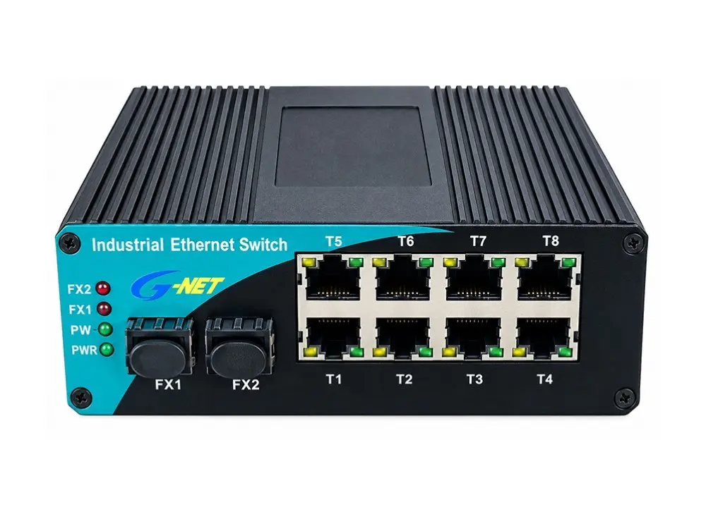 Switch công nghiệp PoE G-IES-2GX8GP-SFP 8 cổng Gigabit PoE 2 khe SFP lắp trong hộp kỹ thuật cột camera