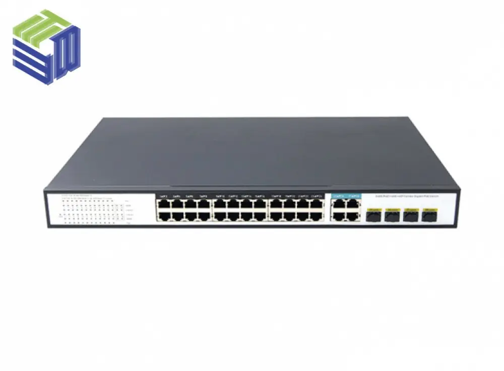 Switch PoE 24 cổng Gigabit KCO FMC-24PGE4GC ngân sách PoE 400 W với 4 uplink combo