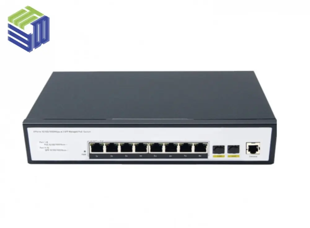 Switch PoE 8 cổng Gigabit 2 khe SFP web managed KCO FMC-8GP2GF