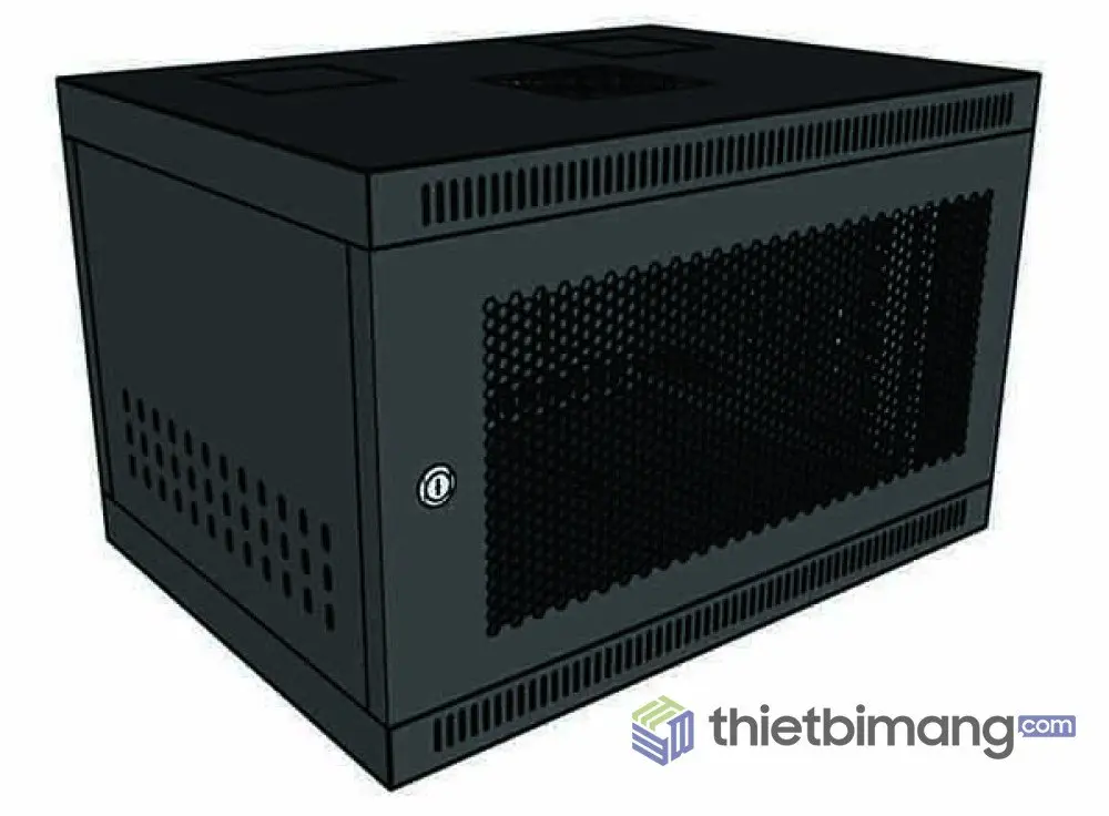 Tủ rack 6U D400 với khay cố định 1U đặt ONT và đầu ghi camera