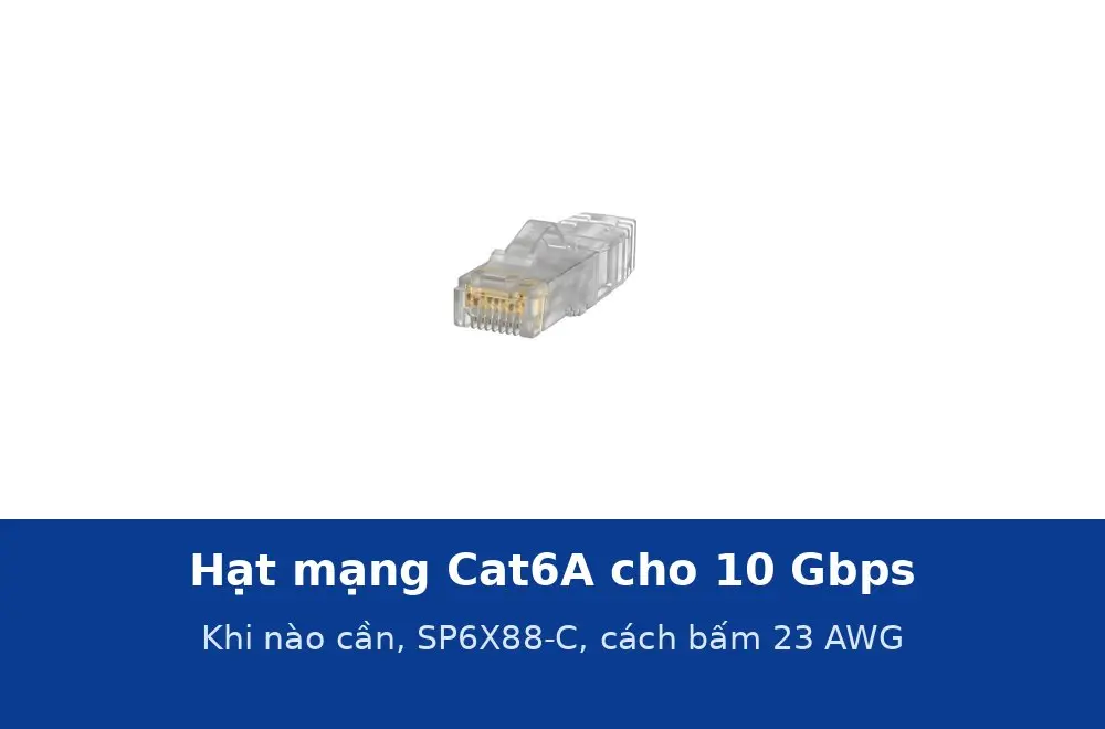 Hạt mạng Cat6A cho 10 Gbps: khi nào cần, Panduit SP6X88-C có gì khác và cách bấm cáp 23 AWG