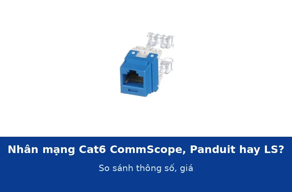 Nhân mạng Cat6 CommScope, Panduit NetKey hay LS: so sánh thông số, giá và nên chọn cho công trình nào