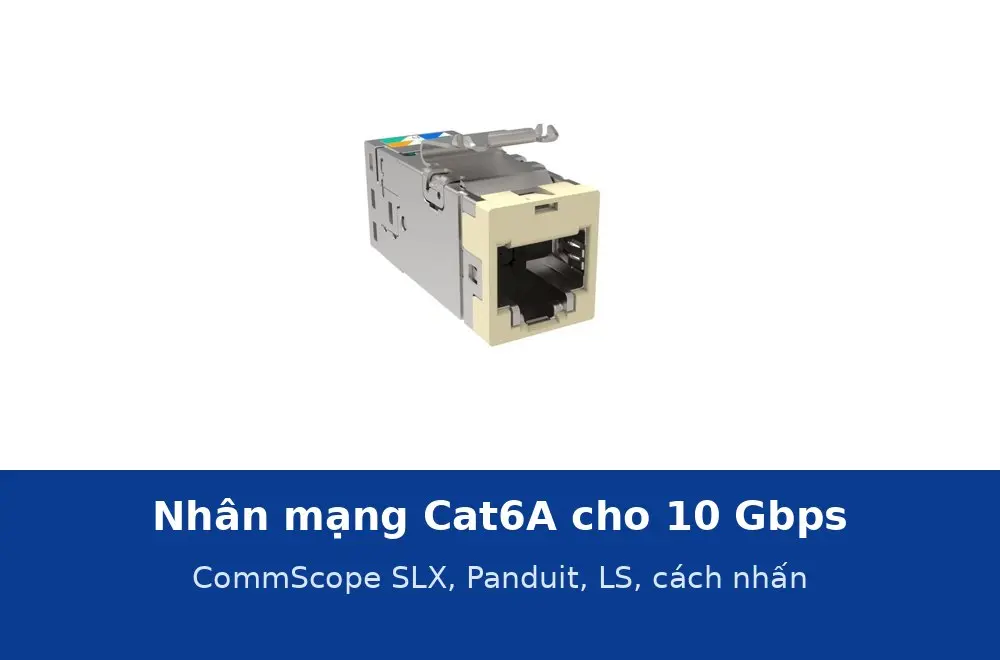Nhân mạng Cat6A cho 10 Gbps: CommScope SLX, Panduit NetKey, LS và cách nhấn để đạt 500 MHz