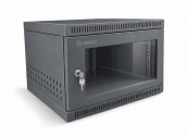 Tủ rack 6U sâu D400 màu đen cửa Mika