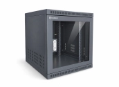 Tủ rack 10U sâu D500 cửa mika màu đen