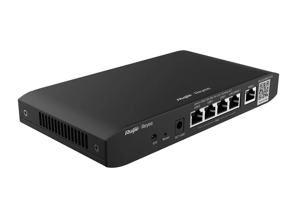 RG-EG105G-P-V3 Reyee nhìn nghiêng bên trái, ảnh hãng
