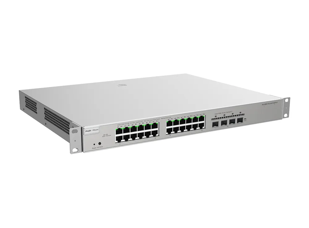 Góc nghiêng của switch RG-NBS5100-24GT4SFP-P (ảnh Ruijie)