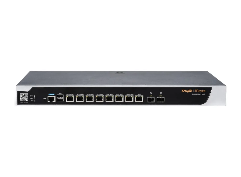 Router Ruijie RG-NBR6210-E, ảnh mặt trước do hãng cung cấp