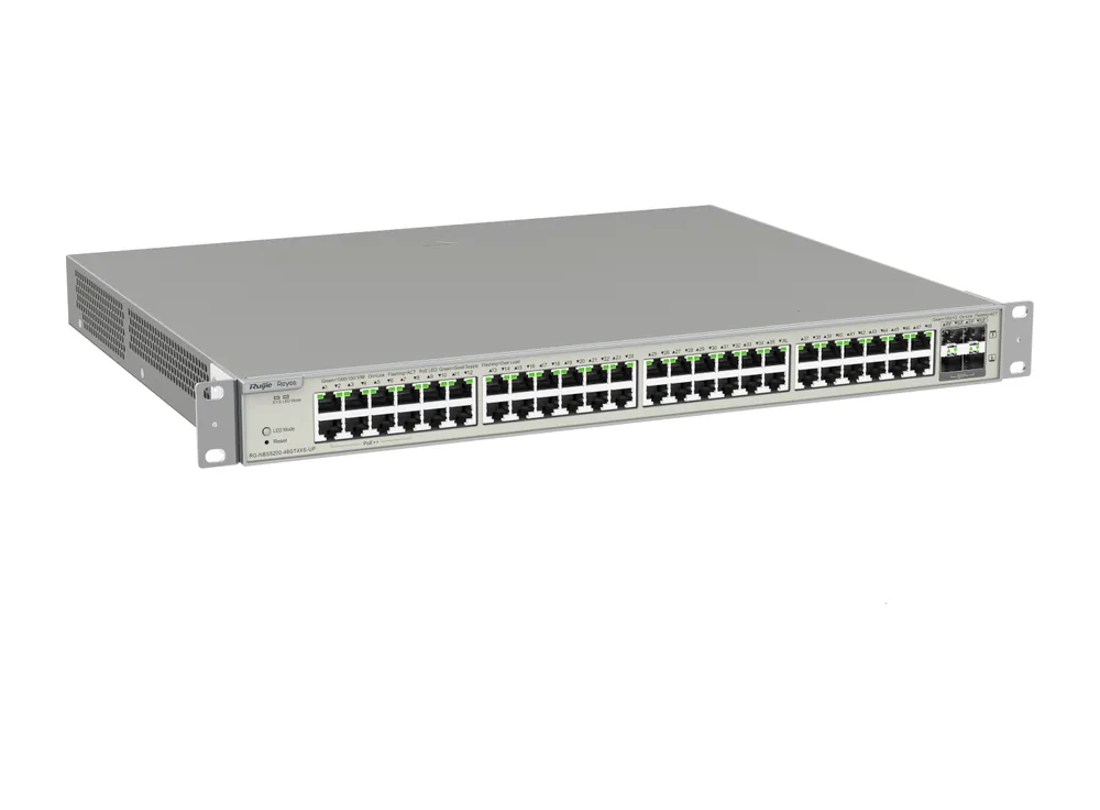 RG-NBS5200-48GT4XS-UP nhìn nghiêng, ảnh hãng Ruijie