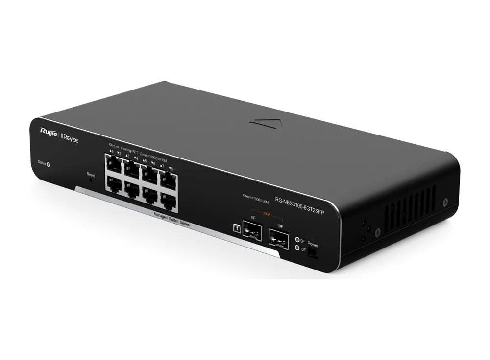 RG-NBS3100-8GT2SFP ảnh hãng nhìn chéo từ bên trái