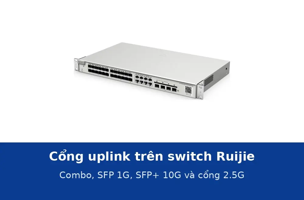 Cổng uplink trên switch Ruijie: combo, SFP 1G, SFP+ 10G và 2.5G — dòng nào có gì